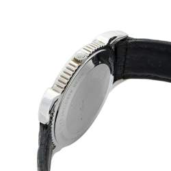 Pre Owned Concord White Stainless Steel Leather Impresario 14.C2.212 Men's Wristwatch 34 mm