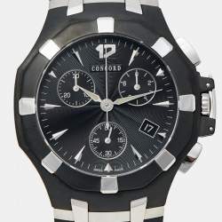 Concord Black Stainless Steel Saratoga 14.C5.1892 1 Chrono Men's Wristwatch 40 mm