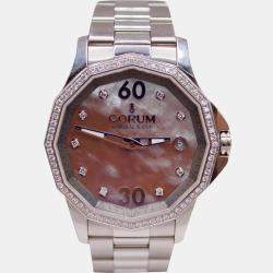 Corum MOP Brown Stainless Steel Admiral's Cup Automatic Men's Wristwatch 38 mm