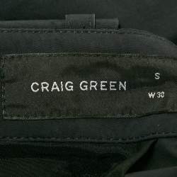 Pre Owned Craig Green Black Synthetic Pocket Detail Trousers S