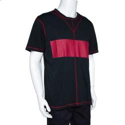Craig Green Black Acid Wash Cotton Contrast Stitch Detail T-Shirt L