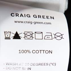 Craig Green Black Acid Wash Cotton Contrast Stitch Detail T-Shirt L
