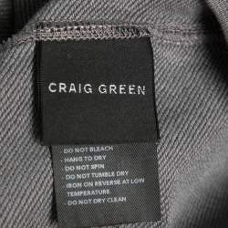 Craig Green Grey Cotton Lace-up Long Sleeve Crewneck Sweatshirt S