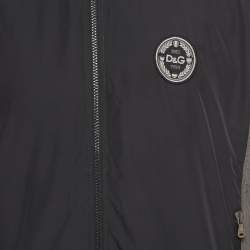 Pre Owned D&G Multicolour Logo Patch Detail Synthetic Bomber Jacket L