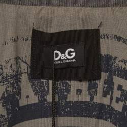Pre Owned D&G Multicolour Logo Patch Detail Synthetic Bomber Jacket L