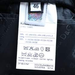 Pre Owned Dolce & Gabbana Midnight Blue Striped Wool Single Breasted Blazer S