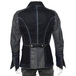 Pre Owned D&G Navy Blue & Grey Wool Napoleon Military Jacket S