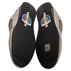 Dolce & Gabbana Metallic Bronze Leather And Fabric Low Top Sneakers Size 44