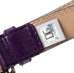 D&G Purple Leather Buckle Logo Belt 95CM