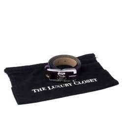 D&G Purple Leather Buckle Logo Belt 95CM