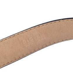 D&G Purple Leather Buckle Logo Belt 95CM