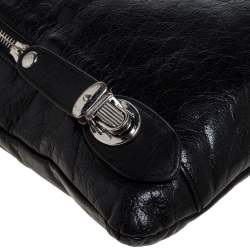D & G Black Leather Alan Messenger Bag