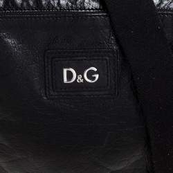 D & G Black Leather Alan Messenger Bag