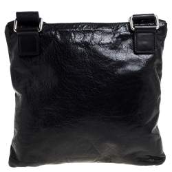 D & G Black Leather Alan Messenger Bag