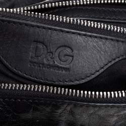 D & G Black Leather Alan Messenger Bag