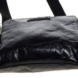 D & G Black Leather Alan Messenger Bag