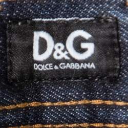 D&G Indigo Dark Wash Faded Effect Fitted Jeans S