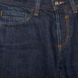 D&G Indigo Dark Wash Faded Effect Fitted Jeans S