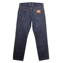 D&G Indigo Dark Wash Faded Effect Fitted Jeans S