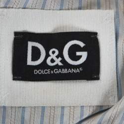 Pre Owned D & G Brown Leather Rib Knit Trim Bomber Jacket XL