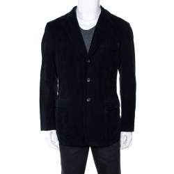 D&G Navy Blue Corduroy Three Buttoned Blazer XL
