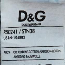 D & G Indigo Medium Washed Denim Distressed Straight Fit Jeans XL