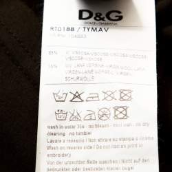 Pre Owned D & G Olive Green Logo Embroidered Knit V Neck T-Shirt S