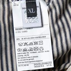 Pre Owned D&G Cream Striped Silk Knit V-Neck Vest XL