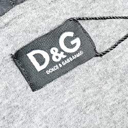 Pre Owned D&G Dark Blue Cotton Knit Contrast Quilted Detail Zip Front Hooded Jacket L
