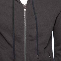 D&G Grey Cotton Zip Front Hooded Jacket M
