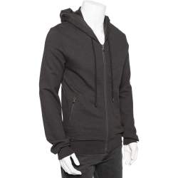 D&G Grey Cotton Zip Front Hooded Jacket M