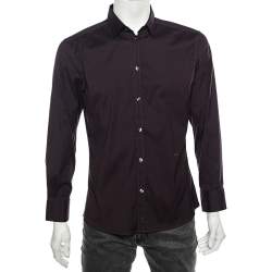 D&G Dark Burgundy Cotton Button Front Brad Shirt M