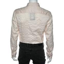 D&G Pink Textured Striped Cotton Button Front Shirt XL