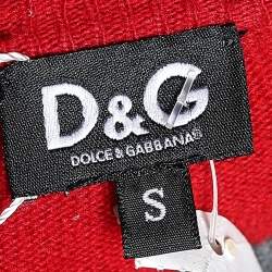 D&G Red Striped Wool Blend V Neck Pullover S