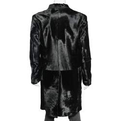Pre Owned D&G Vintage Black Calf Fur Long Coat XXL