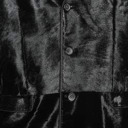 Pre Owned D&G Vintage Black Calf Fur Long Coat XXL