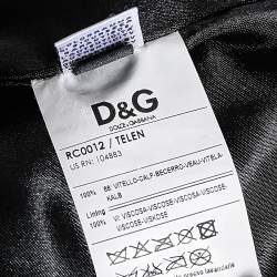 Pre Owned D&G Vintage Black Calf Fur Long Coat XXL