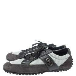 D&G Black/Grey Suede, Mesh and Leather Low Top Sneakers Size 44