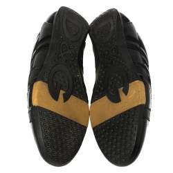 Pre Owned D&G Black Suede and Patent Leather Lace Up Low Top Sneakers Size 43