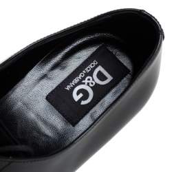 D&G Black Leather Lace Up Derby Size 44