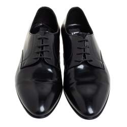 D&G Black Leather Lace Up Derby Size 44