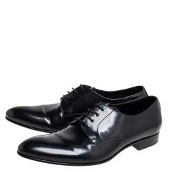D&G Black Leather Lace Up Derby Size 44