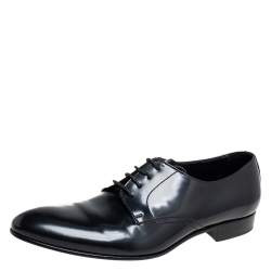 D&G Black Leather Lace Up Derby Size 44