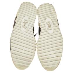 Pre Owned Dolce & Gabbana Brown/Beige Mesh And Suede Sneakers Size 44