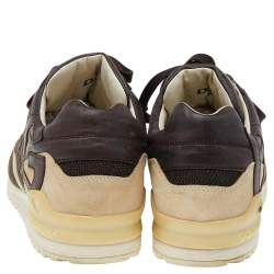 Pre Owned Dolce & Gabbana Brown/Beige Mesh And Suede Sneakers Size 44