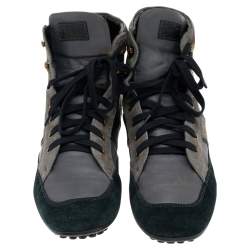 D&G Multicolor Suede And Leather High Top Sneakers Size 45