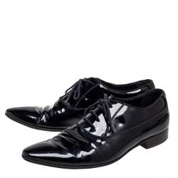 Pre Owned D&G Black Patent Leather Oxford Shoes Size 41
