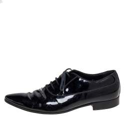 Pre Owned D&G Black Patent Leather Oxford Shoes Size 41