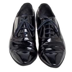 Pre Owned D&G Black Patent Leather Oxford Shoes Size 41