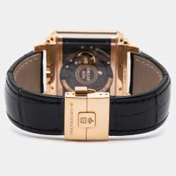 Pre Owned De Grisogono Lime 18k Rose Gold Alligator New Retro No.1 Men's Wristwatch 44 mm